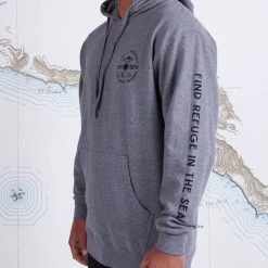 Salty Crew Mens Flopper Gunmetal Heather Hood Fleece