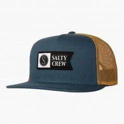 Salty Crew Alpha Twill Indigo/Gold Trucker