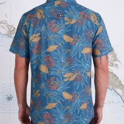 Salty Crew Pinnacle Dark Slate S/S UV Woven Mens