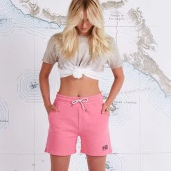 Salty Crew Womens Alpha Deep Pink Sweatshort