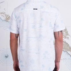 Salty Crew Pinnacle White/Blue S/S UV Woven Mens