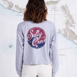 Salty Crew Womens Club Salty Athletic Heather L/S Crop
