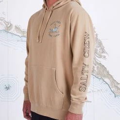 Salty Crew Siren Sandstone Overdyed Hood Fleece Mens