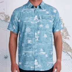 Salty Crew Pinnacle Teal S/S UV Woven