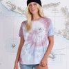 Salty Crew Bruce Faded Plum Tie Dye Boyfriend Tee Womens