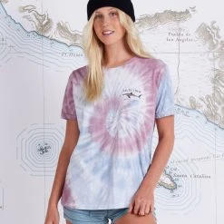 Salty Crew Bruce Faded Plum Tie Dye Boyfriend Tee Womens