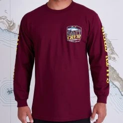 Salty Crew Mens Filet Burgundy L/S Standard Tee
