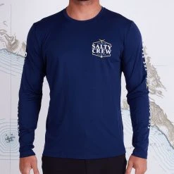 Salty Crew Skipjack Navy L/S Sunshirt Mens