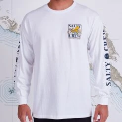 Salty Crew Mens Ink Slinger White L/S Standard Tee