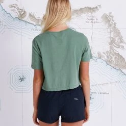 Salty Crew Womens Go Fish Fern Crop Boyfriend Tee