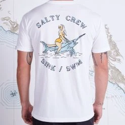 Salty Crew Mens Siren Garment Dye White S/S Premium Tee