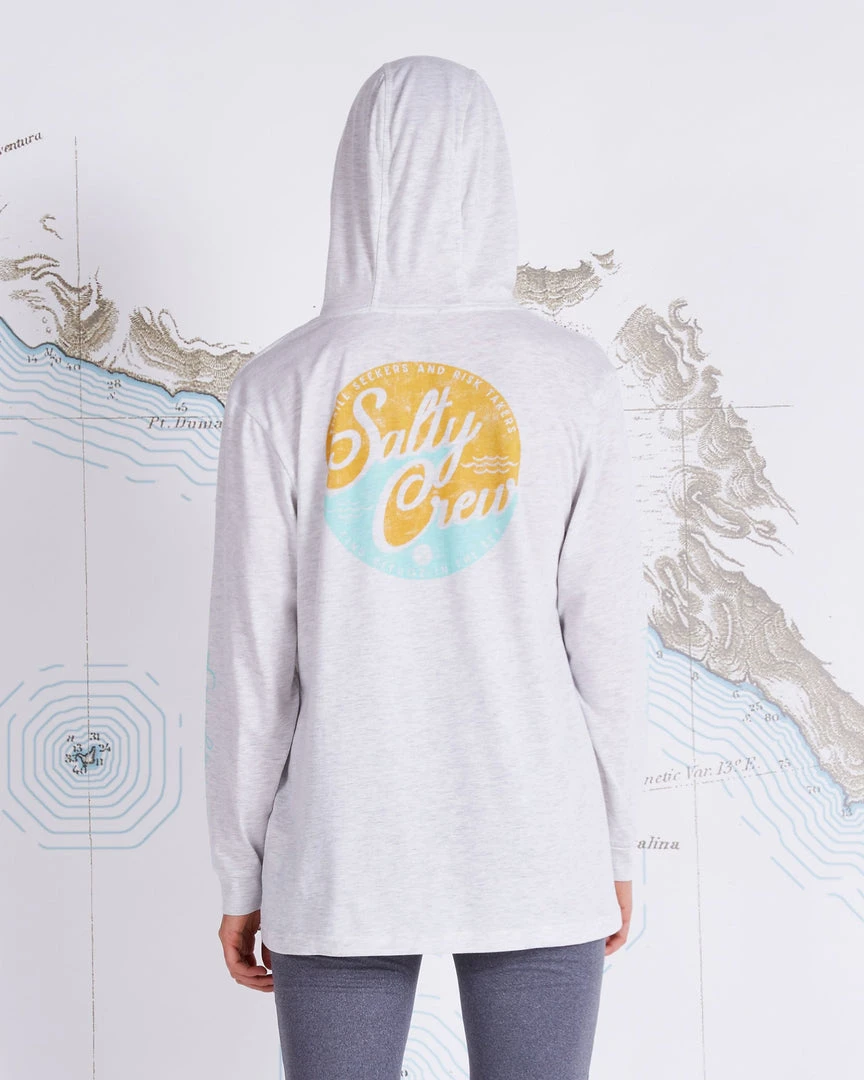 Salty Crew Womens Club Salty Vintage White Mid Weight Hoody