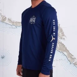 Salty Crew Skipjack Navy L/S Sunshirt Mens