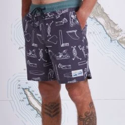 Salty Crew Island Days Black/White Elastic Boardshort Mens