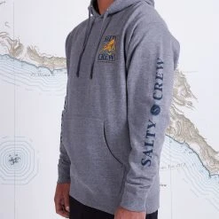 Salty Crew Mens Ink Slinger Gunmetal Hood Fleece