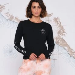 Salty Crew Womens Tippet Vintage Black L/S Skimmer Tee