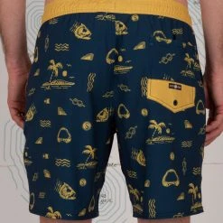 Salty Crew Island Days Navy/Gold Elastic Boardshort