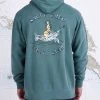 Salty Crew Mens Siren Pine Green Overdyed Hood Fleece