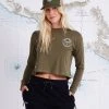 Salty Crew Blue Crabber Military L/S Crop Womens