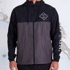 Salty Crew Tippet Black/Graphite Windbreaker Mens