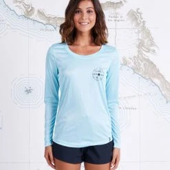 Salty Crew Flip Flop Pool Blue Scoop Neck Sunshirt