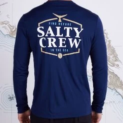 Salty Crew Skipjack Navy L/S Sunshirt Mens