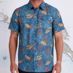 Salty Crew Pinnacle Dark Slate S/S UV Woven Mens