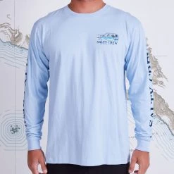 Salty Crew Message Light Blue Premium L/S Tee