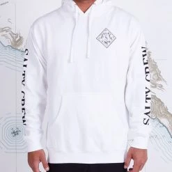 Salty Crew Mens Tippet Tackle White Hood Fleece