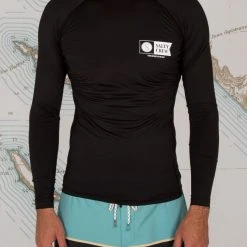 Salty Crew Shelter Black L/S Rashguard Mens