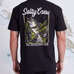 Salty Crew Mens Largemouth Black Premium S/S Tee