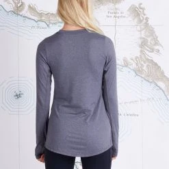 Salty Crew Womens Thrill Seekers Charcoal Crew Sunshirt