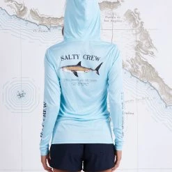 Salty Crew Bruce Pool Blue Hooded Sunshirt