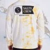 Salty Crew Mens Alpha Off White Tie Dye L/S Premium Tee