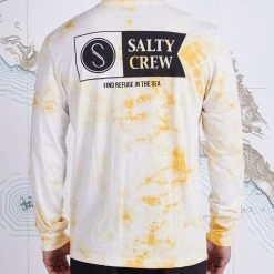 Salty Crew Mens Alpha Off White Tie Dye L/S Premium Tee