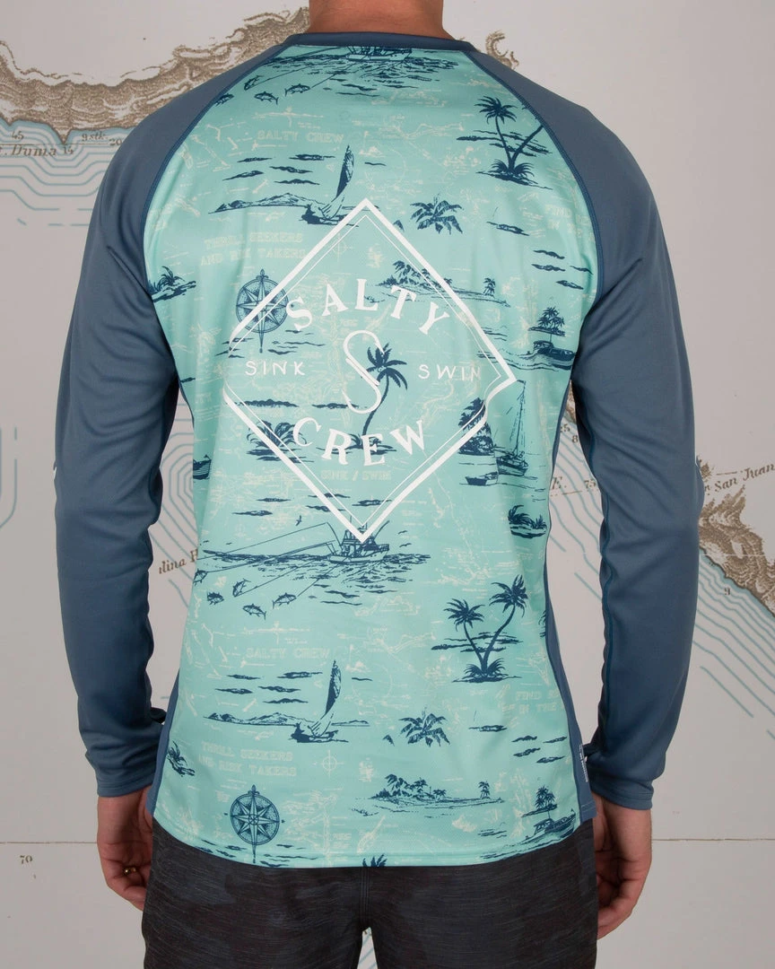 Salty Crew Mens Tippet Sea Foam/Harbor Pinnacle + L/S Sunshirt