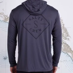 Salty Crew Mens Tippet Iron Grey Hood Sunshirt