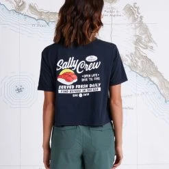 Salty Crew Toro Black Crop Boyfriend Tee