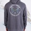 Salty Crew Blue Crabber Black Overdyed Hood Fleece Mens