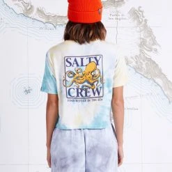 Salty Crew Ink Slinger Banana Crop Boyfriend Tee Womens