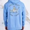 Salty Crew Mens Siren Slate Blue Overdyed Hood Fleece