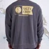 Salty Crew Alpha Crew Black Overdyed Fleece Mens
