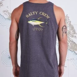 Salty Crew Mens Ahi Mount Charcoal Heather Tank