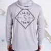 Salty Crew Tippet Athletic Heather Pocket Hood Tech Tee Mens