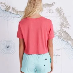 Salty Crew Go Fish Coral Crop Boyfriend Tee