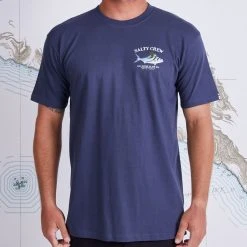 Salty Crew Mens Rooster Harbor Blue Premium S/S Tee