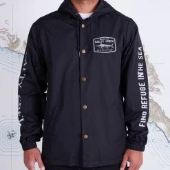 Salty Crew Stealth Black Snap Jacket