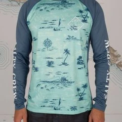 Salty Crew Mens Tippet Sea Foam/Harbor Pinnacle + L/S Sunshirt