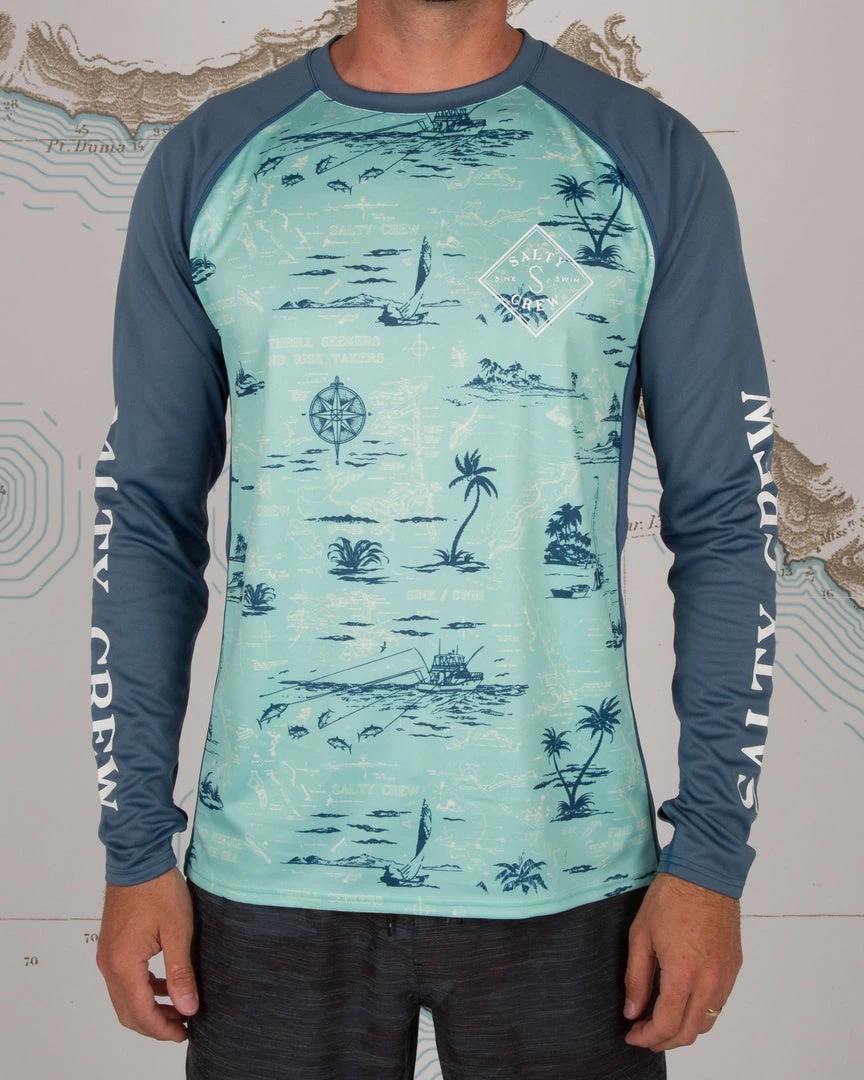 Salty Crew Mens Tippet Sea Foam/Harbor Pinnacle + L/S Sunshirt
