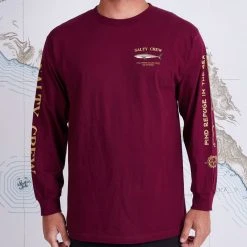 Salty Crew Bruce Burgundy L/S Standard Tee Mens